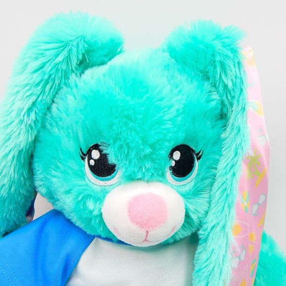 Build A Bear Beach Bunny Summer Ocean Vibes Green Plush Stuffed Animal Pink Ears - Picture 4 of 11